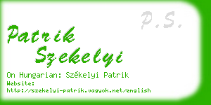 patrik szekelyi business card